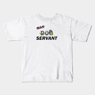 Man Dog Servant - Spaniel oil painting word art Kids T-Shirt